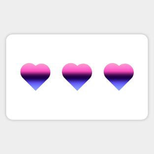 Bi+ Hearts Omnisexual Flag (Vertical Gradient Trio) Sticker